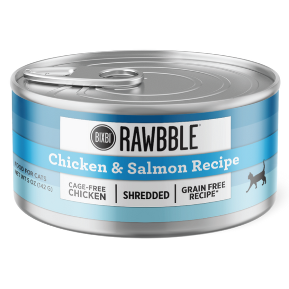 Bixbi Rawbble® Wet Food for Cats – Shredded Chicken & Salmon Recipe (2.75 oz)