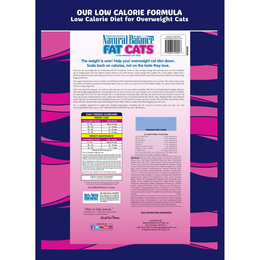 Natural balance reduced calorie cat clearance food