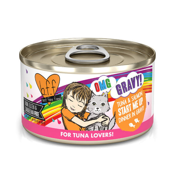 Weruva B.F.F. OMG Start Me Up Tuna & Salmon Dinner in Gravy Wet Cat Food (5.5 oz - 8pk)