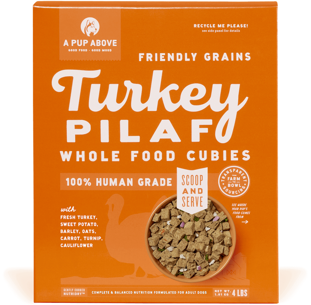 a pup above fresh dog food A Pup Above Turkey Pilaf Whole Food Cubies - Brookline, MA