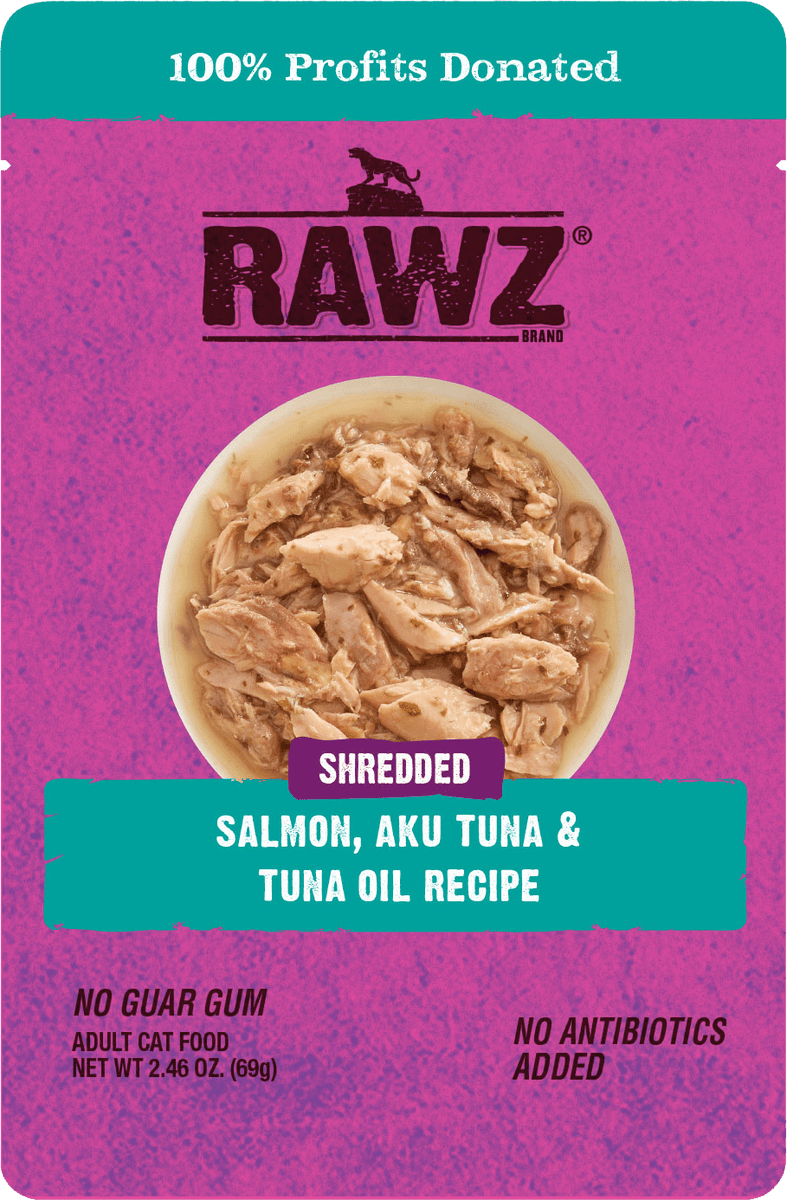 Rawz Shredded Salmon Aku Tuna Tuna Oil Cat Wet Food Recipe