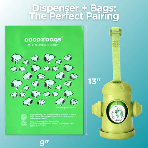 The Original Poop Bags Hydrant Dispenser + Leash Roll Poop Bags