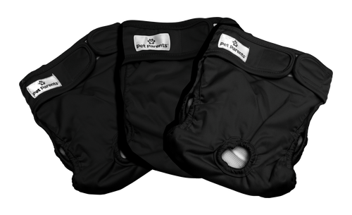 Pet Parents Washable Diaper Black 3pk (XS)