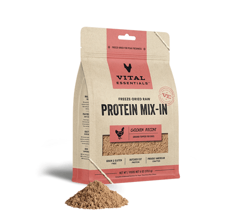 Vital Essentials Freeze-Dried Raw Protein Mix-In Chicken Recipe Ground Topper for Dogs