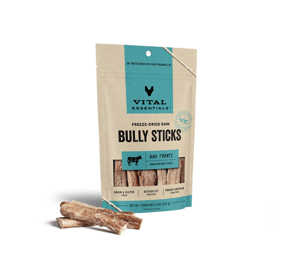 Vital Essentials Freeze Dried Raw Bully Sticks Dog Treats