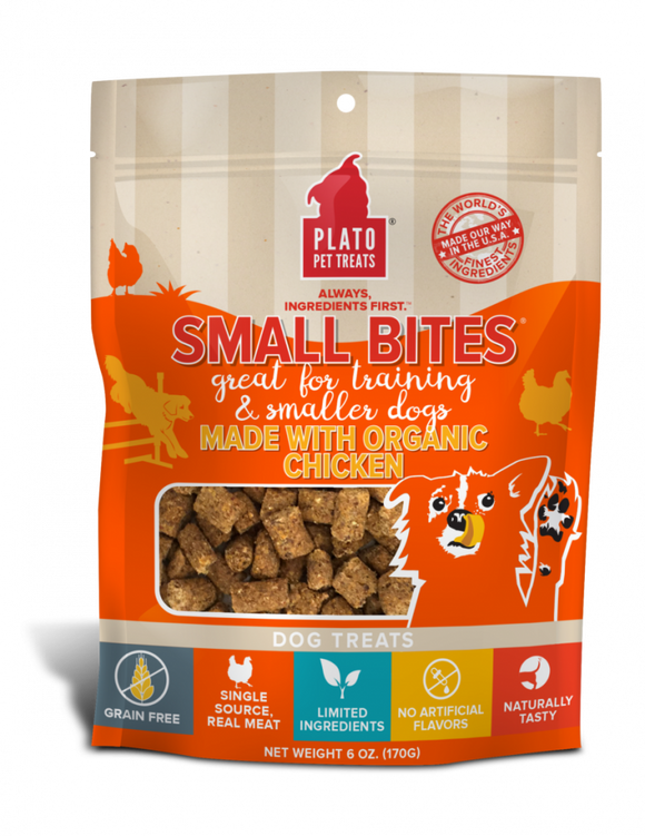 Plato Small Bites Organic Chicken Dog Treats