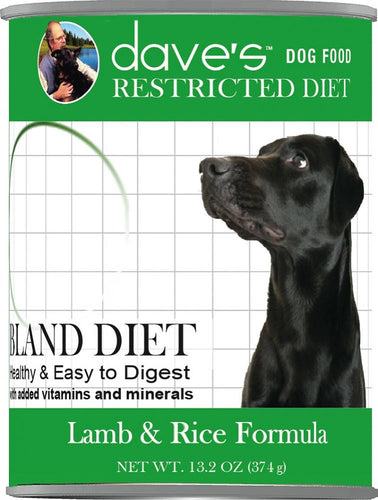 Daves Restricted Diet Bland Lamb Rice Canned Dog Food