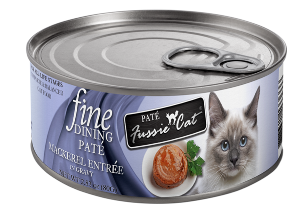 Fussie Cat Fine Dining Pate Mackerel Entree in Gravy Canned